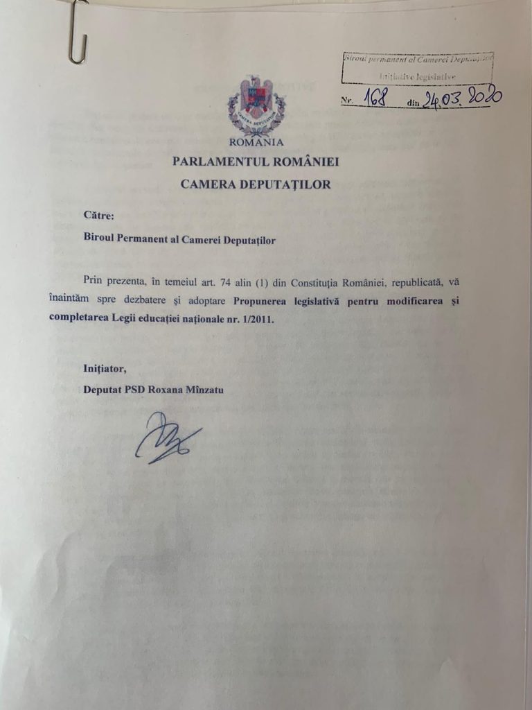 Proiect de lege pentru acordarea de laptopuri sau tablete pentru profesori și pentru elevi din categorii dezavantajate